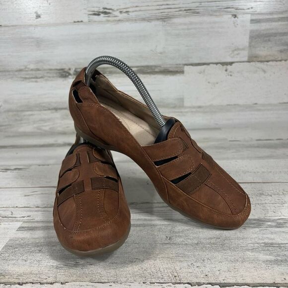 White Mountain Cliffs Samoa‎ Women's Tan Leather Slip On Flats Shoes Size 8.5 M - Picture 6 of 9